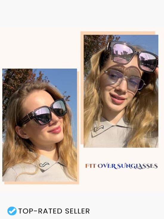 2 Pack Polarized Fit Over Square Oversized Sunglasses UV Protection main image 6